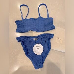 NWT Hunza G Juno bikini metallic denim